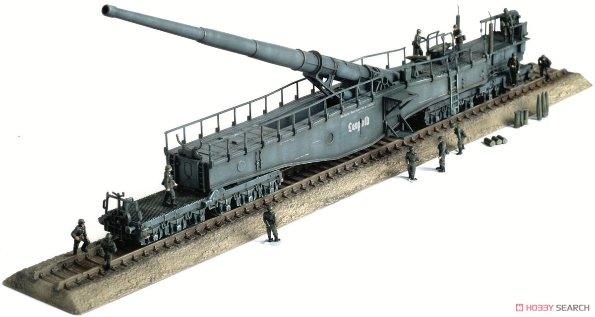 WW.II ドイツ軍 28cm列車砲 K5E `レオポルド` (パンツァーグレイ+ダークイエロー) 2輛セット (プラモデル) 商品画像1