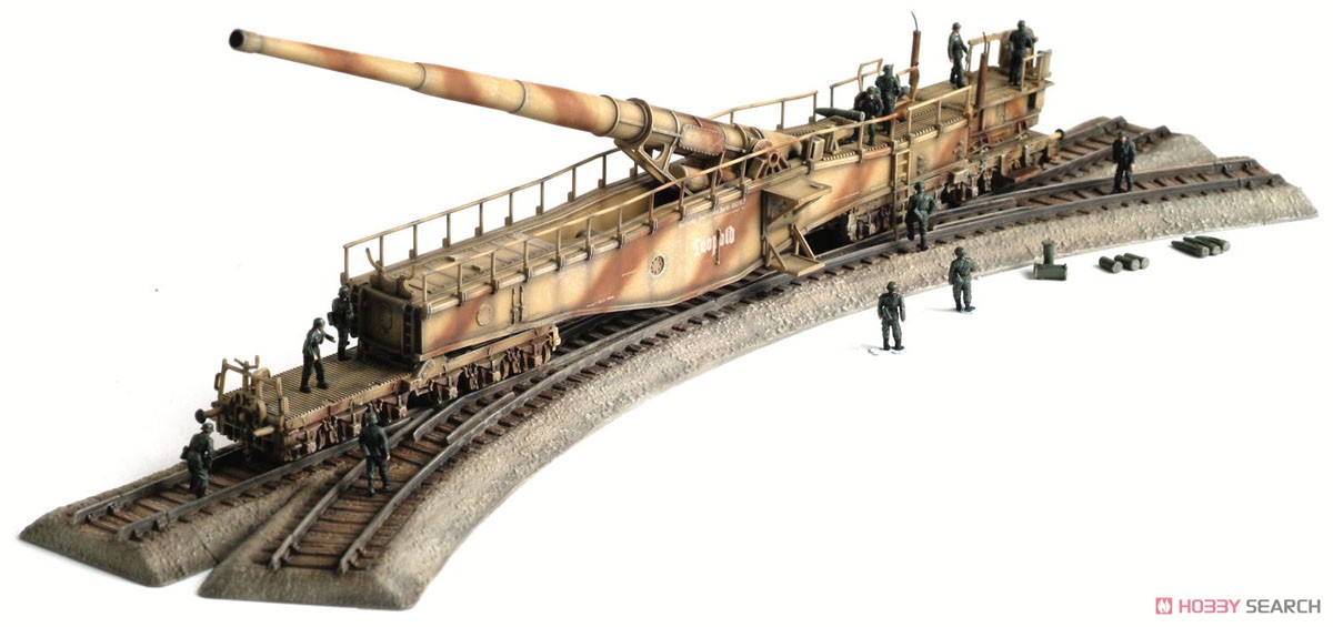 WW.II ドイツ軍 28cm列車砲 K5E `レオポルド` (パンツァーグレイ+ダークイエロー) 2輛セット (プラモデル) 商品画像2