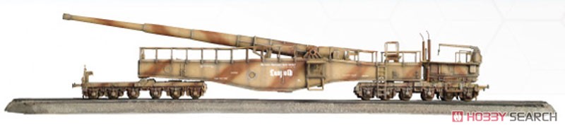 WW.II ドイツ軍 28cm列車砲 K5E `レオポルド` (パンツァーグレイ+ダークイエロー) 2輛セット (プラモデル) その他の画像3