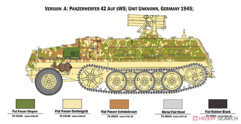 15 cm. Panzerwerfer 42 auf sWS (Plastic model) 塗装1