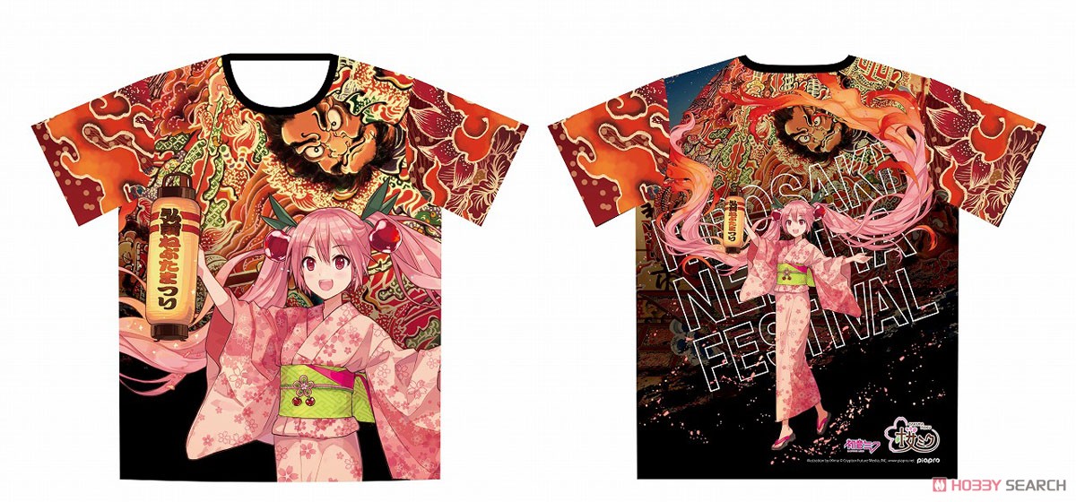 「弘前ねぷたまつり」×「桜ミク」 フルグラフィックTシャツ ill.by iXima (キャラクターグッズ) 商品画像1