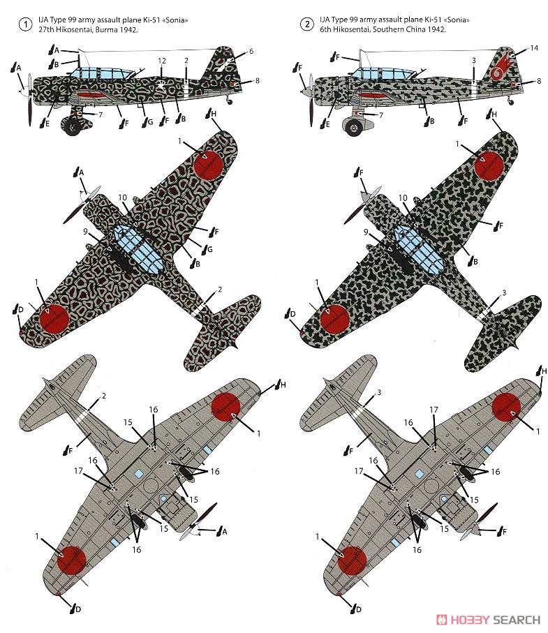 日本陸軍 九九式襲撃機 (2機入り) (プラモデル) 塗装3