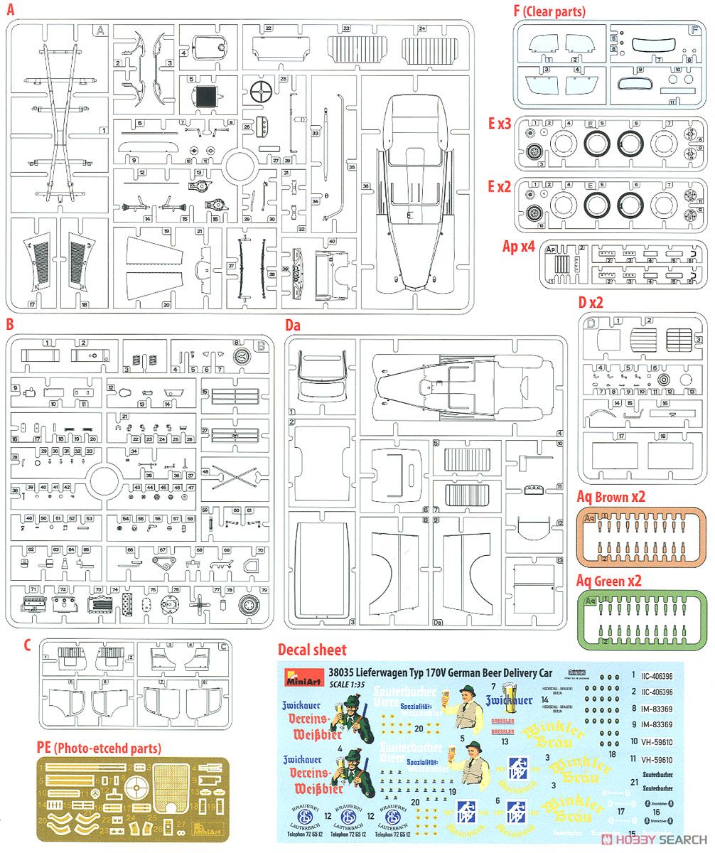 ドイツビール配達業務用車 (LIEFERWAGEN タイプ170V) (プラモデル) 設計図9