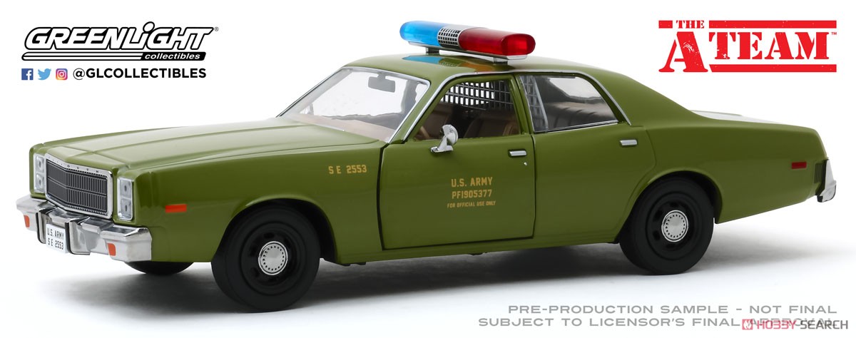 The A-Team (1983-87 TV Series) - 1977 Plymouth Fury U.S.Army Police (ミニカー) 商品画像1