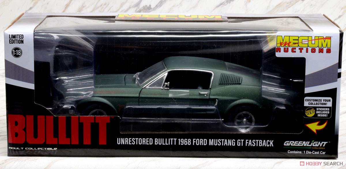 Mecum Auctions Collector Cars - Unrestored Bullitt 1968 Ford Mustang GT Fastback (ミニカー) パッケージ1