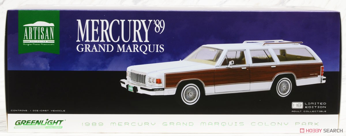 Artisan Collection - 1989 Mercury Grand Marquis Colony Park - White with Wood Grain Paneling (ミニカー) パッケージ1