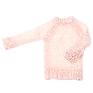 Moss Stitch Pullover Knit Pale Pink (Fashion Doll)