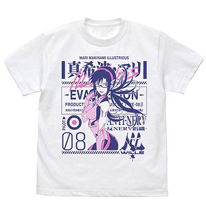 EVANGELION 真希波・マリ・イラストリアス Tシャツ WHITE S (キャラクターグッズ)