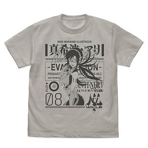 EVANGELION 真希波・マリ・イラストリアス Tシャツ LIGHT GRAY XL (キャラクターグッズ)