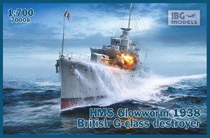 HMS Glowworm 1938 British G-Class Destroyer (Plastic model)