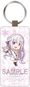 Re:Zero -Starting Life in Another World- Leather Key Ring Emilia Winter Close Coat Ver. (Anime Toy)