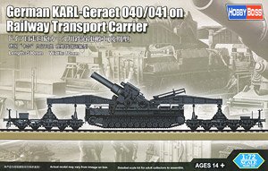 German KARL-Geraet 040/041 on Railway Transport Carrier (Plastic model)