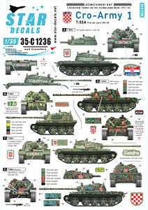 CRO-ARMY # 1. Domovinski Rat / Homeland War 1991-95. T-55A. First War Years 1991-92. (Decal)