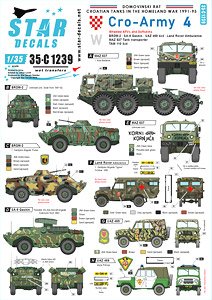 CRO-ARMY # 4.Domovinski Rat / Homeland War 1991-95. Wheeled AFVs and Softskins. (Decal)