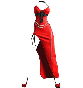 Female Sexy Slit Dress Red (Fashion Doll)