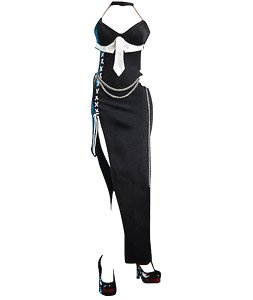 Female Sexy Slit Dress Black (Fashion Doll)