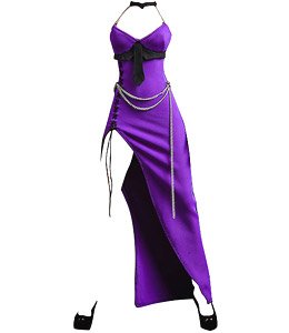 Female Sexy Slit Dress Purple (Fashion Doll)