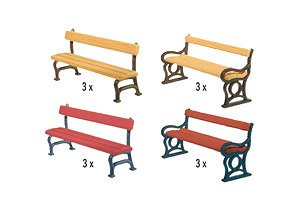 180443 (HO) 12 Park Benches (Model Train)