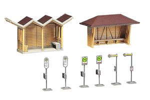 272534 (N) 2 Bus Stop Shelters (バス停と上屋・2組入り) (鉄道模型)