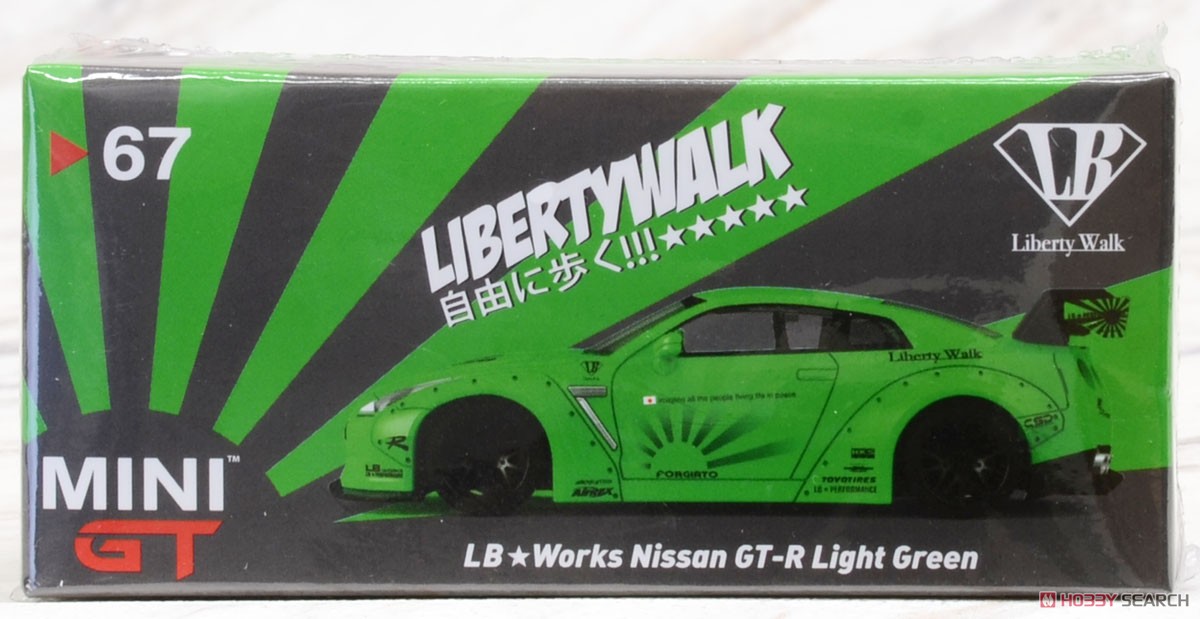LB★WORKS Nissan GT-R R35 タイプ1 リアウイング バージョン 1 ライトグリーン フィリピン限定 (ミニカー) パッケージ1