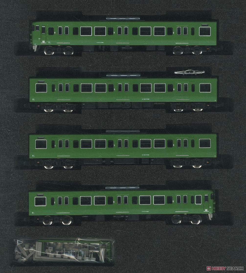 J.R. Series 113-7700 (40N Improved Car/Kyoto Area Color/Rollsign Lighting) Standard Four Car Formation Set (w/Motor) (Basic 4-Car Set) (Pre-colored Completed) (Model Train) Item picture1