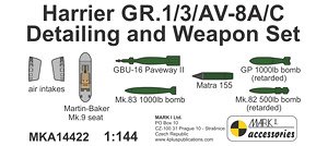 Harrier GR.1/3/AV-8A/C Intakes & Ordnance Set (for Mark I Models) (Plastic model)