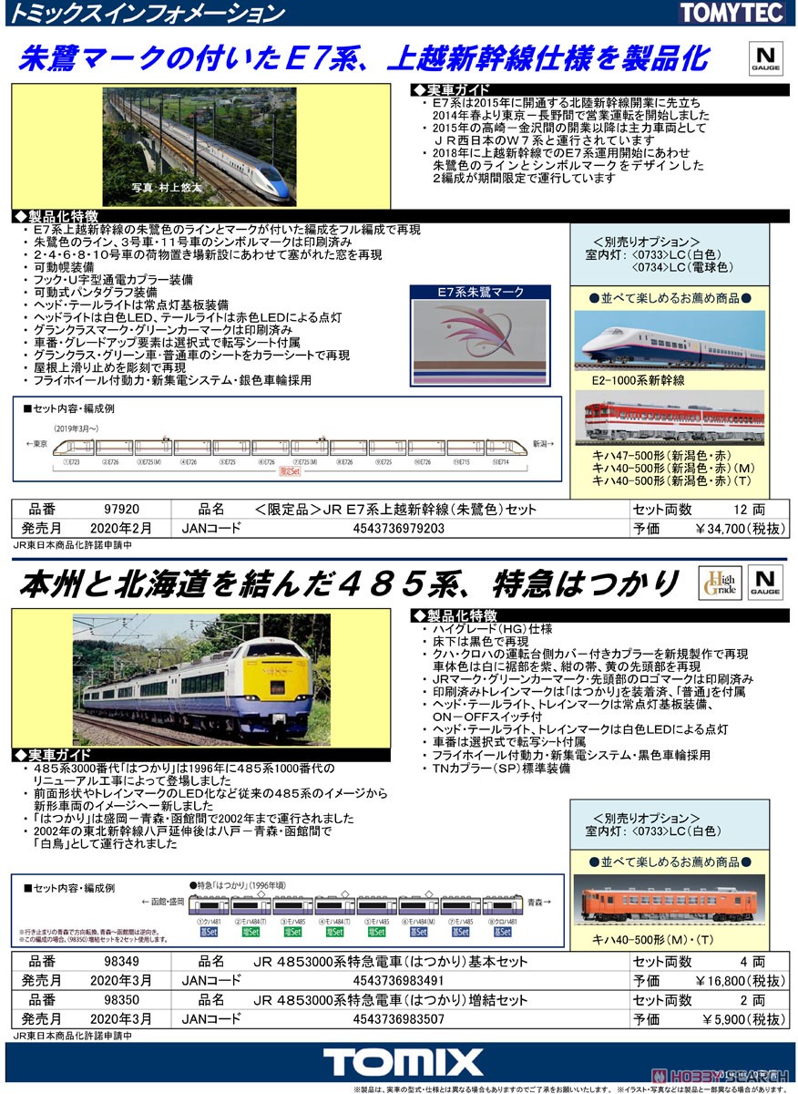 JR 485-3000系 特急電車 (はつかり) 基本セット (基本・4両セット) (鉄道模型) 解説1