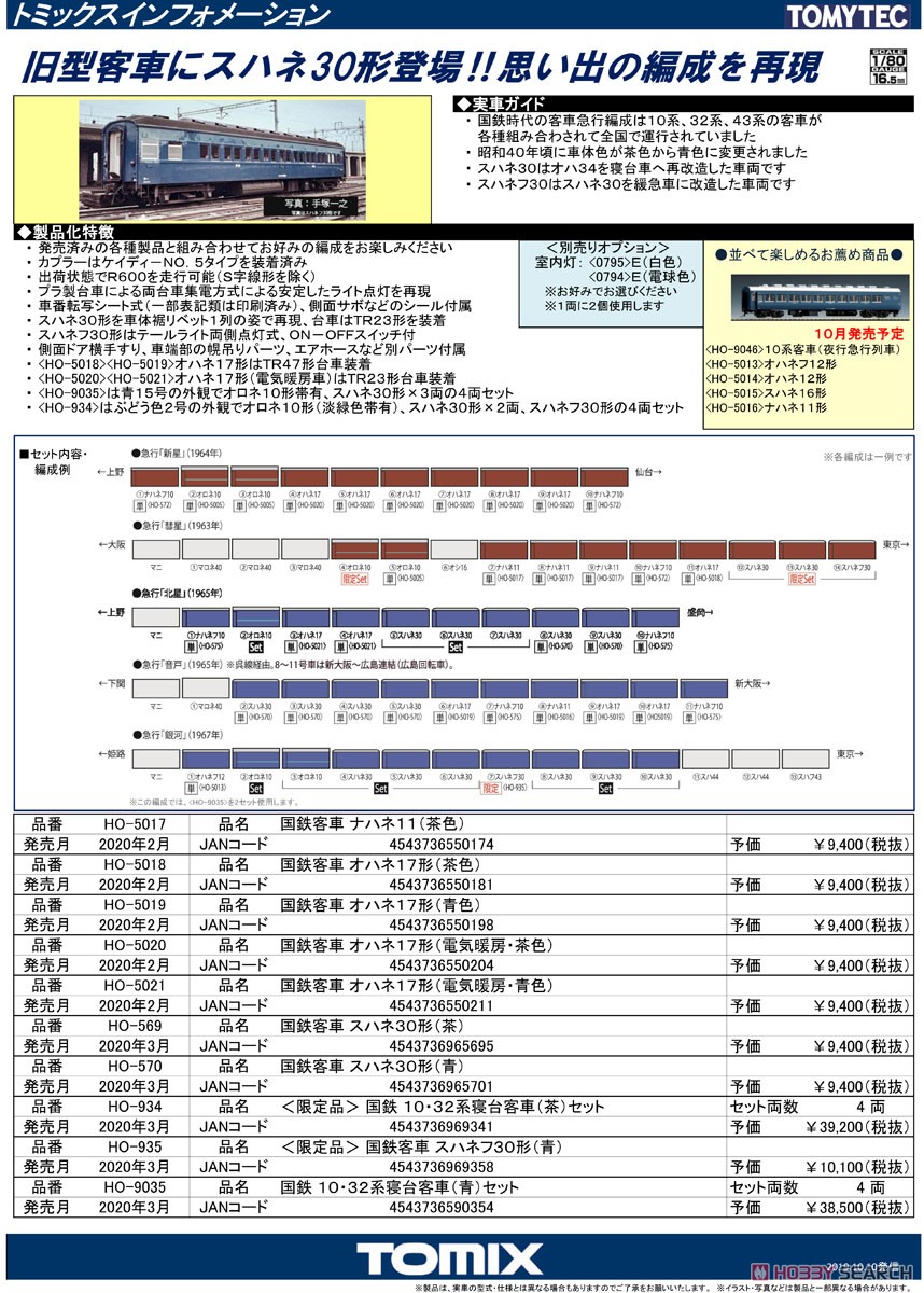 16番(HO) 【限定品】 国鉄 10系・32系 寝台客車 (茶) セット (4両セット) (鉄道模型) 解説1