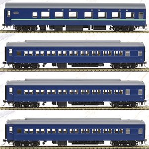 1/80(HO) J.N.R. Series 10 / Series 32 Sleeping Passenger Cars (Blue) Set (4-Car Set) (Model Train)