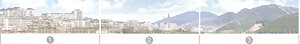 Panorama W Series No.01 W Cities and Mountains 3 Span (1)+(2)+(3) (Background) (Model Train)