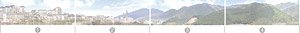 Panorama W Series No.01 W Cities and Mountains 4 Span (1)+(2)+(3)+(4) (Background) (Model Train)