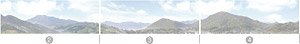 Panorama W Series No.02 W Mountain Range 3 Span (2)+(3)+(4) (Background) (Model Train)