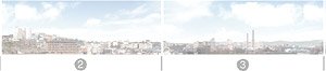 Panorama W Series No.03 W Neighboring Towns 2 Span (2)+(3) (Background) (Model Train)