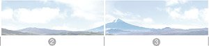 Panorama W Series No.04 W Mount Fuji 2 Span (2)+(3) (Background) (Model Train)