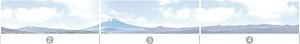 Panorama W Series No.04 W Mount Fuji 3 Span (2)+(3)+(4) (Background) (Model Train)
