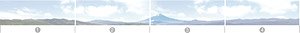 Panorama W Series No.04 W Mount Fuji 4 Span (1)+(2)+(3)+(4) (Background) (Model Train)