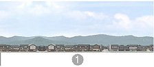 Panorama W Series No.06 W Local Cityscape 1 Span (1) (Background) (Model Train)