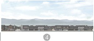Panorama W Series No.06 W Local Cityscape 1 Span (4) (Background) (Model Train)