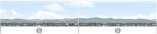 Panorama W Series No.06 W Local Cityscape 2 Span (2)+(3) (Background) (Model Train)