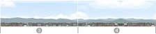 Panorama W Series No.06 W Local Cityscape 2 Span (3)+(4) (Background) (Model Train)