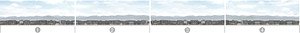 Panorama W Series No.06 W Local Cityscape 4 Span (1)+(2)+(3)+(4) (Background) (Model Train)