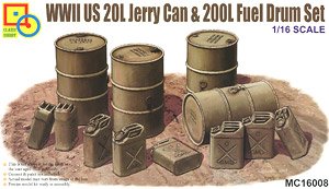 WWII US 20L Lerry Can & 200L Fuel Drum Set (Plastic model)