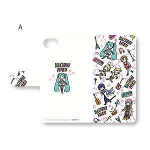 [Hatsune Miku] Notebook Type Smart Phone Case (iPhoneX/XS) Playp-Total Pattern A (White) (Anime Toy)