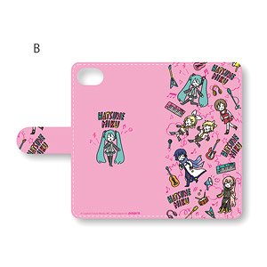 「初音ミク」 手帳型スマホケース (iPhone5/5s/SE) PlayP-総柄B (ピンク) (キャラクターグッズ)