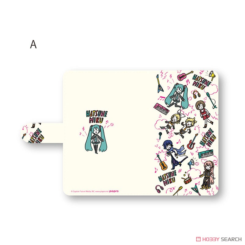 [Hatsune Miku] Notebook Type Smart Phone Case (Multi M) Playp-Total Pattern A (White) (Anime Toy) Item picture1