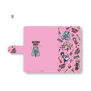 [Hatsune Miku] Notebook Type Smart Phone Case (Multi M) Playp-Total Pattern B (Pink) (Anime Toy)