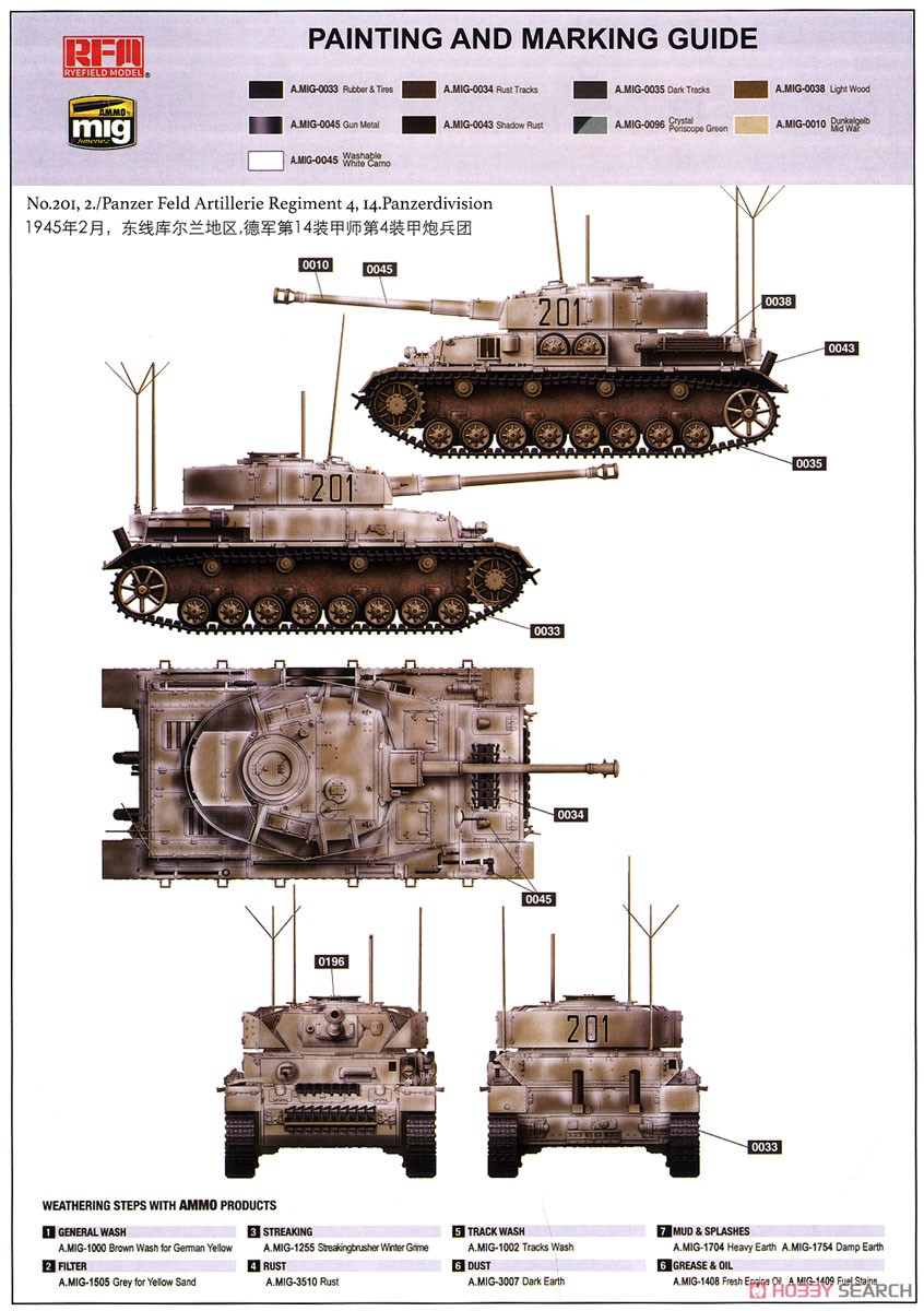 IV号戦車 J型 後期型/観測戦車 w/連結組立可動式履帯 2in1 (プラモデル) 塗装1