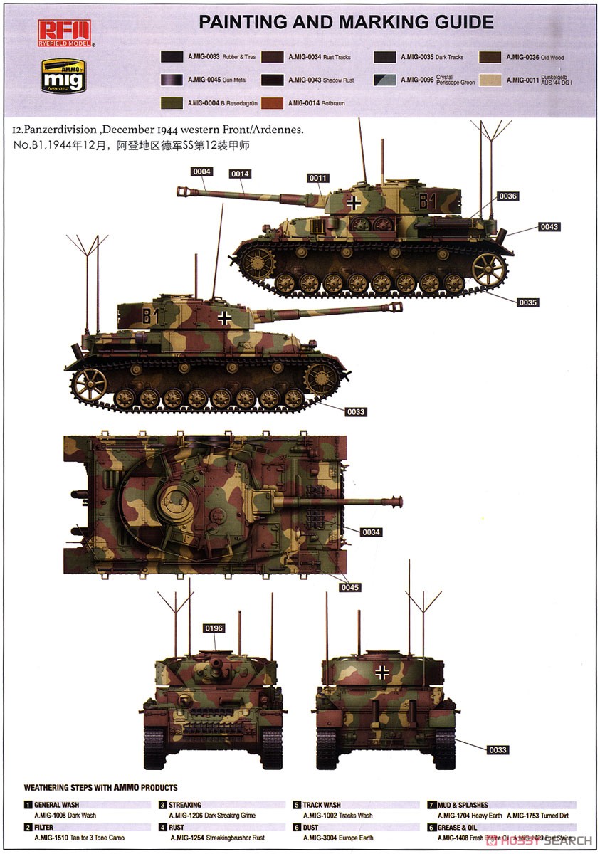 IV号戦車 J型 後期型/観測戦車 w/連結組立可動式履帯 2in1 (プラモデル) 塗装2