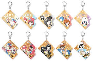 Bungo Stray Dogs x Sanrio Characters Gekioshi Acrylic Key Ring (Set of 10) (Anime Toy)