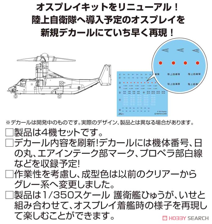 陸上自衛隊 オスプレイ (V-22) 4機セット (プラモデル) その他の画像1